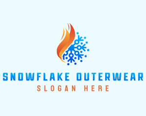 Snowflake Fire Flame logo design