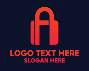 Privacy - Red Lock Letter A logo design