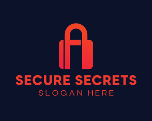 Confidential - Red Lock Letter A logo design