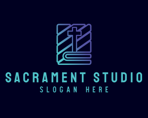 Sacrament - Gradient Holy Bible logo design