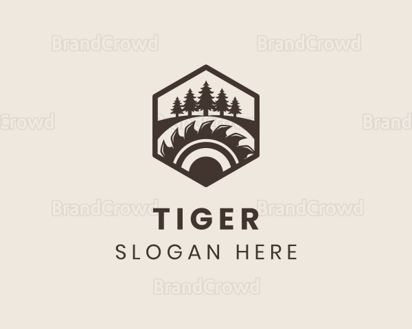 Wood Cutter Sawmill Logo