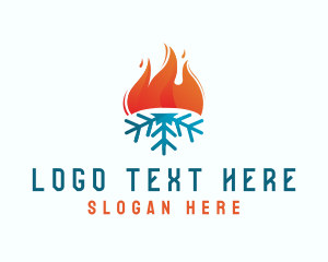 Heat - Torch Snow Air Conditioning logo design
