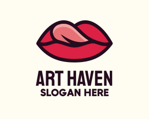 Tongue Lick Lip Cosmetics logo design