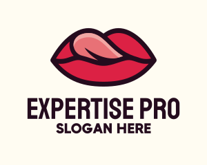 Tongue Lick Lip Cosmetics logo design