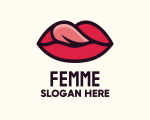 Tongue Lick Lip Cosmetics logo design