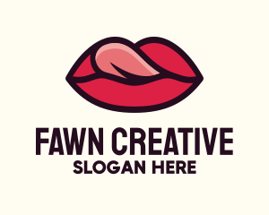 Tongue Lick Lip Cosmetics logo design