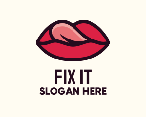 Tongue Lick Lip Cosmetics logo design