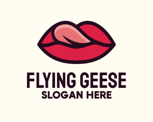 Tongue Lick Lip Cosmetics logo design