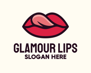 Tongue Lick Lip Cosmetics logo design