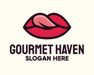 Tongue Lick Lip Cosmetics logo design