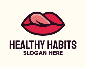 Tongue Lick Lip Cosmetics logo design