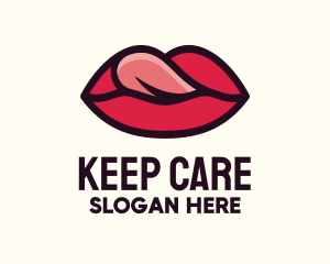 Tongue Lick Lip Cosmetics logo design