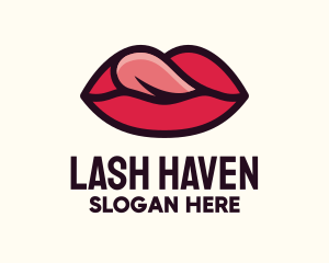 Tongue Lick Lip Cosmetics logo design