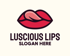 Lips - Tongue Lick Lip Cosmetics logo design