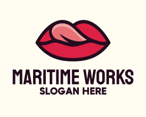 Tongue Lick Lip Cosmetics logo design