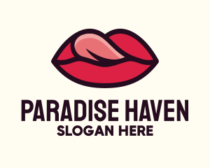 Tongue Lick Lip Cosmetics logo design