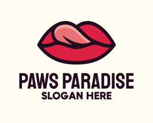 Tongue Lick Lip Cosmetics logo design