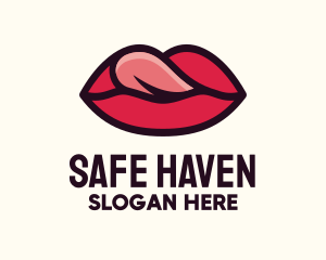 Tongue Lick Lip Cosmetics logo design