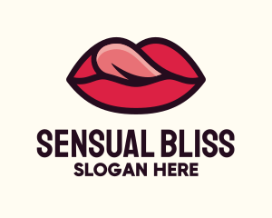 Adult - Tongue Lick Lip Cosmetics logo design