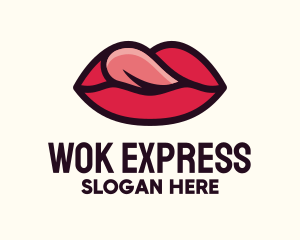 Tongue Lick Lip Cosmetics logo design