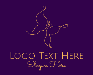 Dainty - Elegant Gold Butterfly logo design