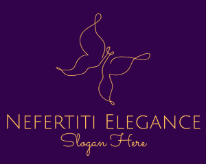 Elegant Gold Butterfly logo design