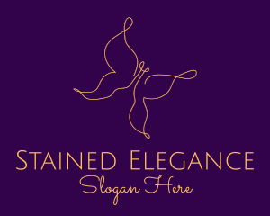 Elegant Gold Butterfly logo design