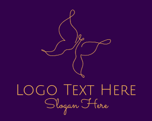 Salon - Elegant Gold Butterfly logo design