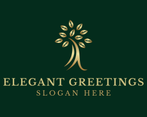 Golden Elegant Tree logo design