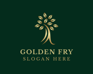 Golden Elegant Tree logo design