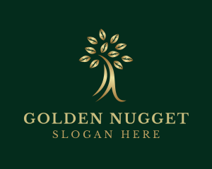 Golden Elegant Tree logo design