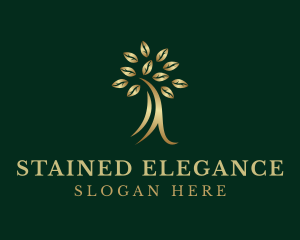 Golden Elegant Tree logo design