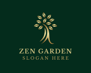 Golden Elegant Tree logo design