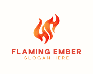 Burning - Red Burning Flame logo design