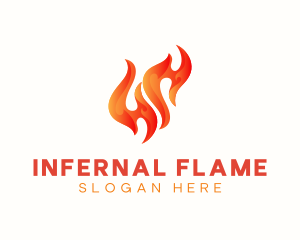 Red Burning Flame logo design