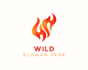 Heater - Red Burning Flame logo design
