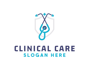 Stethoscope Medical Protection logo design