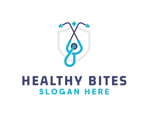 Stethoscope Medical Protection logo design