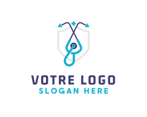 Protection - Stethoscope Medical Protection logo design