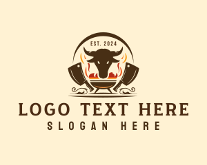 Grill Beef Barbecue logo design