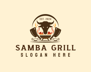 Grill Beef Barbecue logo design