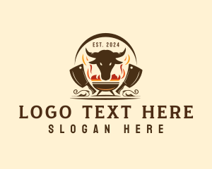 Food - Grill Beef Barbecue logo design