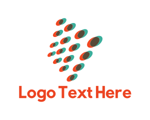 Communication - Digital Dots Anaglyph logo design