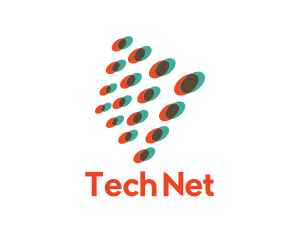 Net - Digital Dots Anaglyph logo design