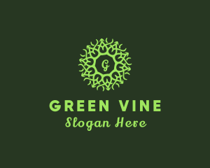 Vine Wreath Flower Garland logo design