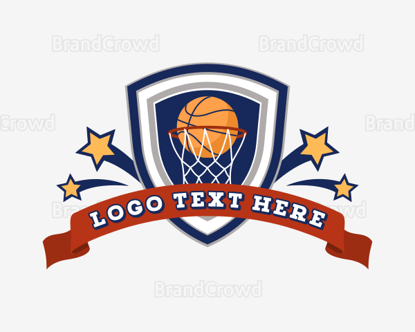 Basketball Sports Shield Logo