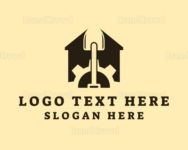 House Cog Shovel Logo