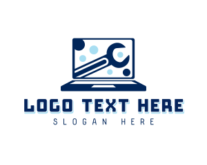Technician - Wrench Laptop Technician logo design