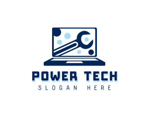 Elearning - Wrench Laptop Technician logo design