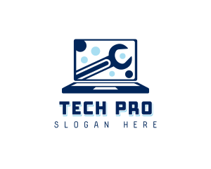Laptop - Wrench Laptop Technician logo design